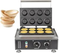 Appareil à tartelettes professionnel, 1550 W, 8 cavités, avec plaques antiadhésives, chauffage double face 50-300 °C, minuterie.