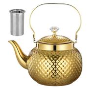 Appareil à Thé en Acier Inox avec Infuseur Amovible - Polyvalent pour Thé en Feuilles, Café & Boissons Chaudes - Maison, Restaurant(Or,1.2L)