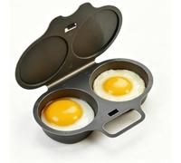 Appareil À Œufs Pochés À Micro Ondes À Double Cavité | Couvercle et poignée à chaleur rapide, ustensile de cuisine noir for 2 omelettes(Black,1 Pcs)
