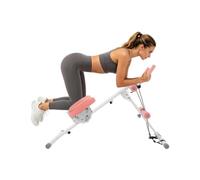 Appareil Abdominaux Multifonction, Rose et Blanc, PU, Acier et Mousse | Travail Du Ventre, Des Fessiers, Des Jambes Et Des Bras, Corde Élastique Incluse, 2 Piles AAA Requises Non Incluses