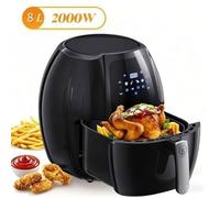 Appareil air fryer 9,5L puissance 2000W, huit programmes préinstallés, plage 80°C à 200°C, boutons sécurisés anti-brûlure