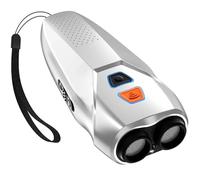 Appareil anti-aboiement à ultrasons rechargeable LED lampe de poche double capteur anti-aboiement chien dressage correcte mauvais comportement animal domestique ajusteur (blanc)