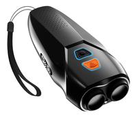 Appareil anti-aboiement à ultrasons rechargeable LED lampe de poche double capteur anti aboiement chien dressage correcte mauvais comportement animal de compagnie réglable (noir)