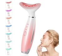 Appareil Anti Ride Visage, Appareil Lifting Massage, 7 couleurs LED Beauté Appareils, massage du visage EMS, 42 °C Masseur de Visage Électrique (Rose-7 LED)
