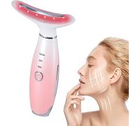 Appareil Anti Ride Visage, Appareil Lifting Massage, 7 couleurs LED Beauté Appareils, massage du visage EMS, 42 °C Masseur de Visage Électrique (Rose-3 LED)