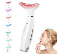 Appareil Anti Ride Visage, Appareil Lifting Massage, 7 couleurs LED Beauté Appareils, massage du visage EMS, 42 °C Masseur de Visage Électrique blanc
