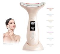 Appareil Anti Rides Massage Visage: 6 Mode Facial Double Menton Lifting Masseur 7 Couleurs Led Luminothérapie Electrique Beauté Machine - 45℃ EMS Anti-Age Massage Pour Raffermissement du Visage et Cou