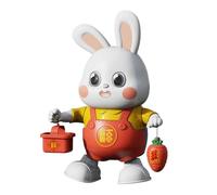 Appareil Dancing Rabbit: structure en silicone ABS, effets de lumière colorés, lecture de chansons de musique, mouvement oscillant | engagement linguistique précoce activité d'apprentissage à domicile