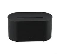 Appareil d'aromathérapie USB silencieux à effet flamme 3D (130 ml) idéal pour la détente dans les chambres (noir)