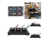 Appareil de 6 mini woks + Crêpes électriques et plaque de cuisson Tout en 1 pour crêpes pancakes Oeufs grill haute qualité