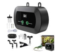 Appareil de brumisation pour terrarium - Humidificateur à ultrasons pour reptiles - Système de buse de brume réglable compact et réglable - Minuterie automatique - Unité de brume pour serpents de