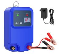 Appareil de clôture de pâturage avec écran LCD, appareil de clôture électrique pour 10 km pour repousser les animaux sauvages, puissance de sortie 1,5 joule, 10,5 kV, 12 V, pour répulser les