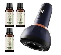 Appareil de coupage électrique masseur à ventouse | Appareil de massage à vibration avec 9 modes et outil de grattage pour épaules, cou, dos, abdominaux