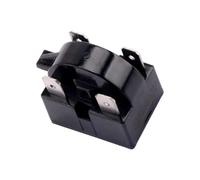 Appareil de démarrage pour compresseur de réfrigération, noir, 4 broches | Pièce de rechange pour réfrigérateur compact - Réparation et refroidissement - Travail d'entretien avec dispositif de