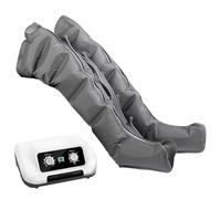 Appareil de drainage lymphatique pour les jambes en cas de lipœdème XXL - Appareil de massage à compression d'air avec 6 chambres à air, réduction des gonflements et de la fatigue (gris, 2 jambes)
