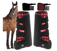 Appareil de luminothérapie rouge, thérapie par LED proche infrarouge 660 et 850 nm pour les pattes du cheval, guêtres de soin infrarouges pour chevaux, thérapie par LED portable sans fil Left+Right