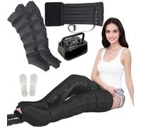 Appareil De Massage À Compression d'air pour Jambes, Pressotherapie Jambes Et Ventre, Massage Jambes Lourdes Et Douloureuses, Appareil Circulation Sanguine Jambes (Noir, 2 Legs+1 Waist)