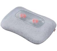 Beurer MG 145 Coussin de massage, masseur du dos et de la nuque pour un massage shiatsu relaxant, fonction chauffante, housse lavable, 4 têtes massantes, gris