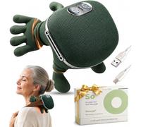 Appareil de massage cervical 4D chauffant, massage Shiatsu profond comme des mains, sans fil rechargeable pour épaules et dos, idéal pour maison, bureau et voyage - Vert