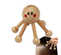 Appareil de massage de tête d'araignée - Grattoir en bois - Gant naturel - Appareil de massage de relaxation - Outil de soulagement du stress manuel avec design Spider-Leg - Appareil de massage de la