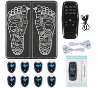 Appareil de massage des pieds EMS - Instrument de physiothérapie électrique portable pliable - 9 modes + 30 niveaux d'intensité - Appareil de massage de la santé des pieds de type C - Favorise la