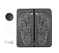 EMS Media-Tech MT6527 Tapis de massage pour pieds et mollets 8 modes 19 niveaux d'intensité télécommande LED pliable ultra léger régénération de la circulation relaxation batterie 160 min