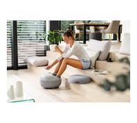 Beurer FM 120 Appareil de massage shiatsu pour les pieds 2 en 1 et tabouret moderne, massage à compression d'air bienfaisant, avec fonction chaleur activable, textile de qualité supérieure