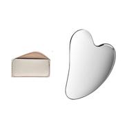 Appareil de massage du visage Gua Sha en acier inoxydable - Grand outil de massage en forme de cœur pour le visage, le corps et les fascias, anti-âge et raffermissement - Plaque de massage beauté