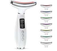 Appareil de massage facial Ehomfory : Appareil de beauté anti-rides Face Massager 42 ℃ avec 6 modes 7 couleurs LED Beauty Skin Tightening Lifting Light Therapy EMS Gua Sha Electric avec cou et visage