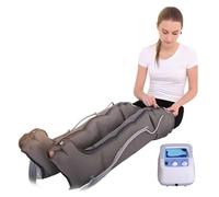 Appareil de Massage par Compression d'Air pour Jambes et Pieds - Bottes de Pressothérapie 6 Cellules avec Chaleur - Soulagement Lourdeur Jambes, Récupération Musculaire et Amélioration Circulation