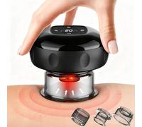 Appareil de Massage Ventouse Électrique 4-en-1 | 12 Niveaux d'Aspiration & Chaleur 38-50°C, Anti-Cellulite, Détox, Télécommande & Écran LCD, Rechargeable Type-C, Dos Épaules Jambes(noir)