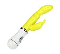 Appareil de Masturbation féminin, LuckyGilrs Vibromasseur de Silicone avec Double Moteur, Stimulation de Point G et Clitoris Sex Toy pour Femme 20.5 * 3.8cm