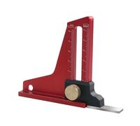 Appareil de mesure de la hauteur en aluminium - Outil portable simple à utiliser pour le travail du bois - Outil précis - Règle à double échelle pour projet de travail du bois