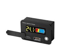 Appareil de mesure numérique de tension et de cour Voltmètre numérique 8-30 V, indicateur de capacité, testeur de tension d'acide de lithium, outil de mesure, sortie USB Type-C(Colorful)