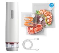 Appareil de Mise Sous Vide Compact, Pompe Pour Sac Sous Vide, Petit éLectrique Appareil Sous Vide Alimentaire,IdéAle Pour La Maison, Les Voyages, Le Camping Et La Conservation Des (Blanc)
