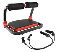 Appareil de musculation abdominale avec bandes de résistance à 3 niveaux - Banc de rebond assisté à ressort pour entraînement complet du corps, équipement d'entraînement de la force du tronc et des