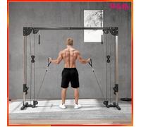 Appareil de musculation double poulie (Crossover) - AKOZON - 9572 - 2 x 50 kg - Disques 2,5 cm - Structure acier