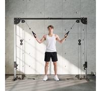 Appareil de musculation double poulie vis à vis crossover acier gris noir