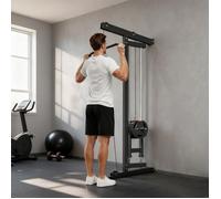 Appareil de musculation mural, station de traction, poulie haute et basse, 2 poulies, en acier, 75 x 16 x 192 cm, noir