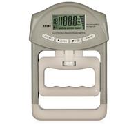 Appareil de musculation numérique à main - 90 kg - Avec câble de charge USB - Entraîneur de force de préhension électronique - Grand écran LED - Gris et blanc