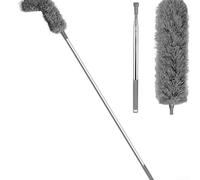 Appareil de nettoyage de gouttière à fonctionnement au sol avec pointe de brosse flexible pour un dégagement efficace des débris dans les gouttières de camping-car et de maison (gris)