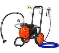 Appareil de peinture par pulvérisation Airless Membrane 1100W - Pulvérisateur de peinture haute performance avec fonction d'auto-aspiration - Réglage de la vitesse en continu - Mobile et facile à util