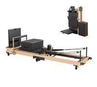 Appareil de Pilates Dyqyym, Reformer Pilates Pliable, Reformer Pilates en Bois, Équipement de Pilates Pliable pour entraînements à Domicile, Combinaison de Reformer Pilates Pliable, Reformer Pila