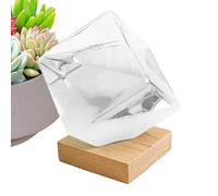 Appareil de prévision météo en verre tempête - Instrument de prévision en forme de cube - Prévisions de tempête avec un socle - Pour la décoration sur le bureau, dans la chambre ou dans le jardin