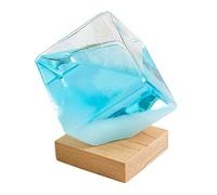 Appareil de prévisions météorologiques en verre tempête | Instrument de prévision en forme de cube avec un socle | Pour bureau, intérieur, chambre à coucher, jardin, décoration et présentation