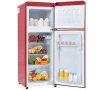 Appareil de réfrigération vertical avec fonction congélation séparée, faible émission sonore, conception autoportante compacte, compatibilité petits espaces, ajustement intérieur flexible (Rouge)