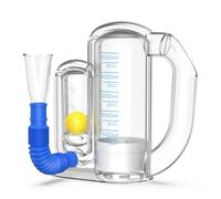 Appareil de respiration pour adultes, appareil d'exercice respiratoire pour poumons, mesure du volume de 5000 ml avec indicateur de débit. Appareil respiratoire transparent. Appareil d'entraînement