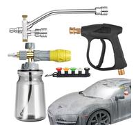 Appareil de rinçage à mousse pour lavage de voiture, lance à mousse pour véhicule et surfaces - Montage facile Nettoyant résistant à l'abrasion pour façades de maison, toits, entrées de cour, camions