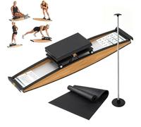 Appareil de Simulation De Ski, VéLo Elliptique 3D,Simulateur De Ski D'IntéRieur avec BâTons et Tapis, Kit D'EntraîNement de Force Et D'éQuilibre, Charge Maximale de 150 Kg