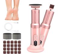 Appareil de soin des pieds portable avec 20 coussinets de rechange et charge rapide pour une utilisation en voyage - Lisseur de talon ergonomique